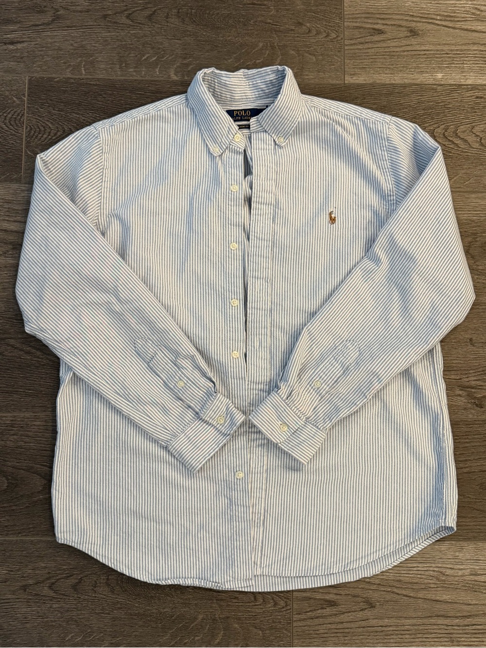 Polo by Ralph Lauren • Light Blue Striped Oxford Shirt